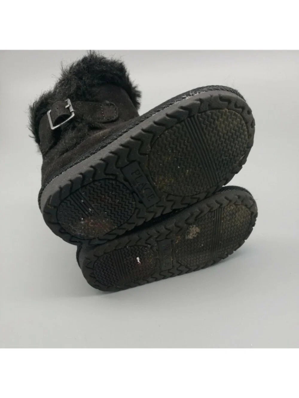 The Children’s Place Baby Girl Winter fur Lined Black Boots Size 5T